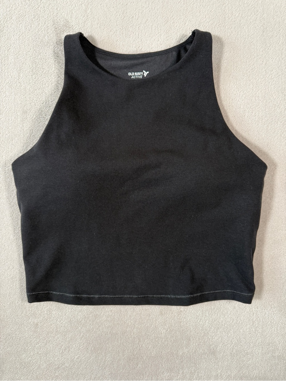 Old Navy Top Womens Medium Black PowerChill
Sleeveless High Neck Crop